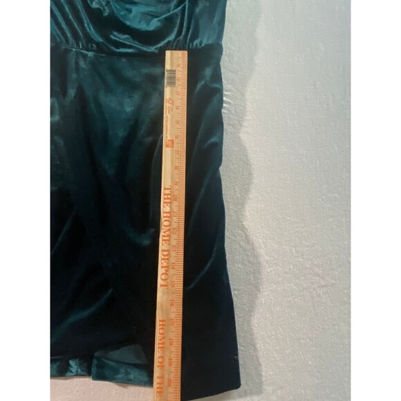 Betsey Johnson Dress Womens 4 Green Velveteen Halter Draped Faux Wrap Y2k - Picture 10 of 11